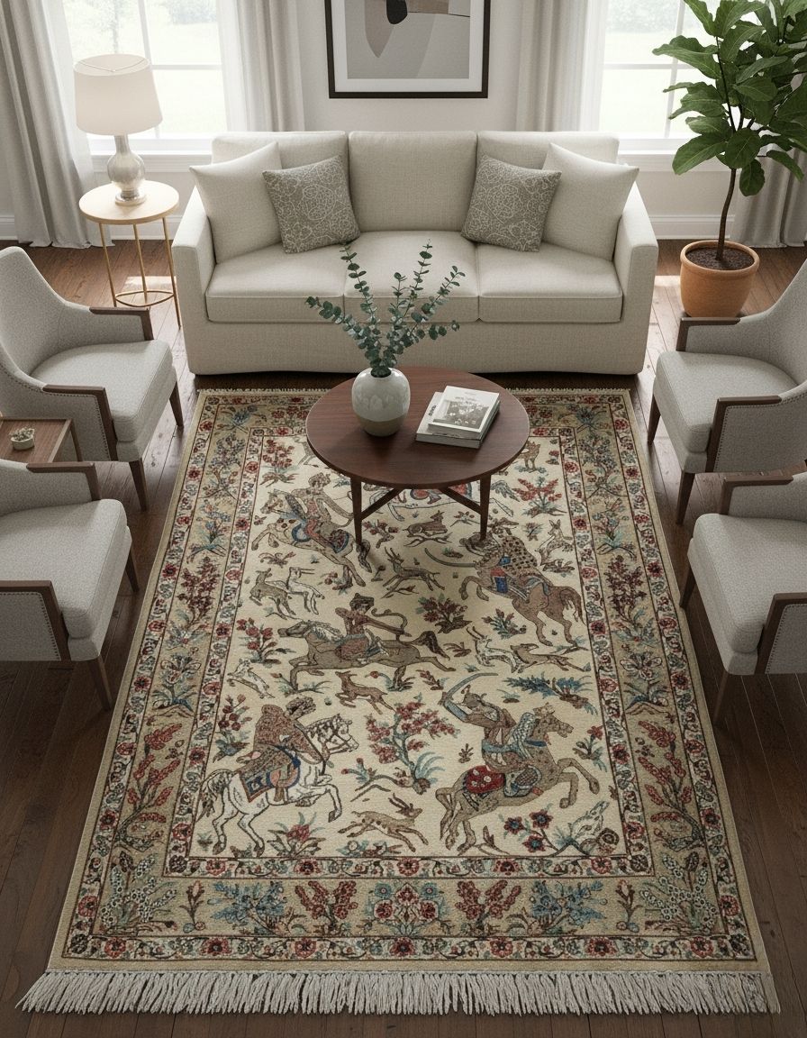 Qum Silk Rug – Hand-Knotted Persian Carpet 151x102cm (5x3.3ft)