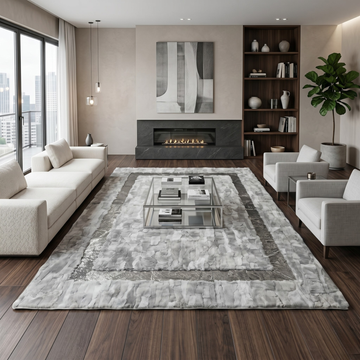 Gray Rex Fur Rug, Handmade Luxury Area Carpet for Living Room