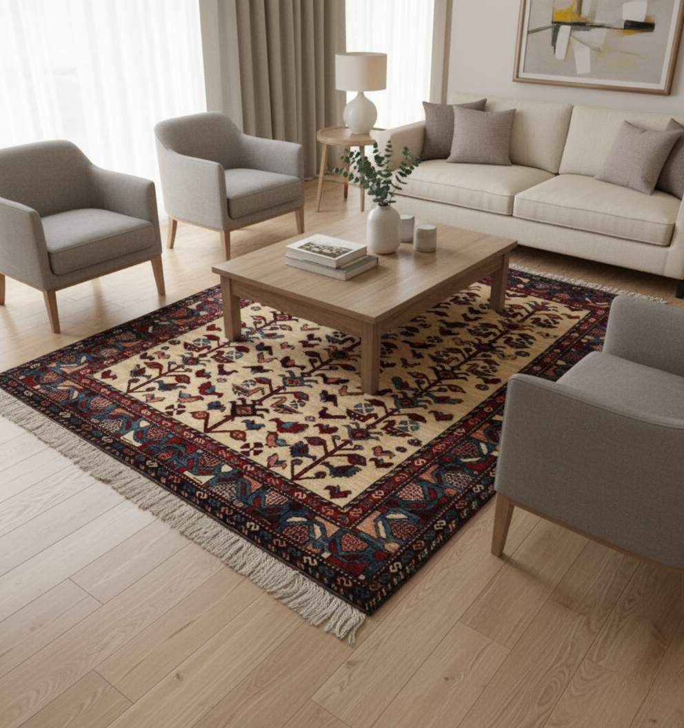 Afghan Rug – Tree of Life Design 224x178cm (7.3x5.8ft)