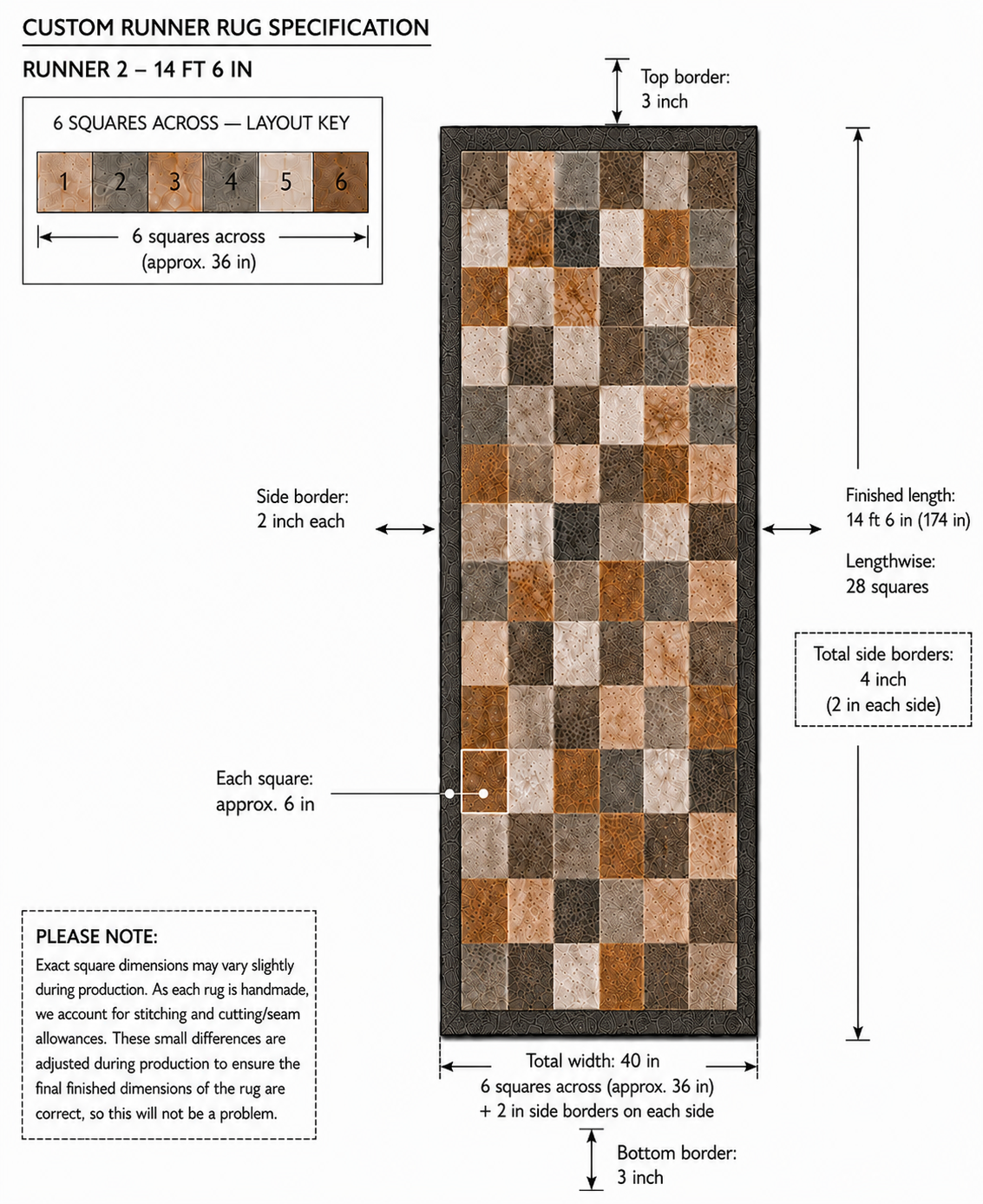 Private Custom Order – 2 Custom Cowhide Patchwork Runner Rugs