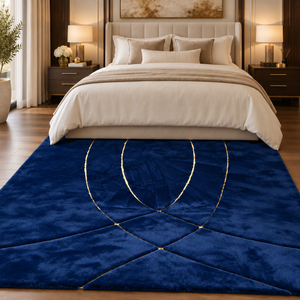 Midnight Navy Blue Plush Rug – view 4