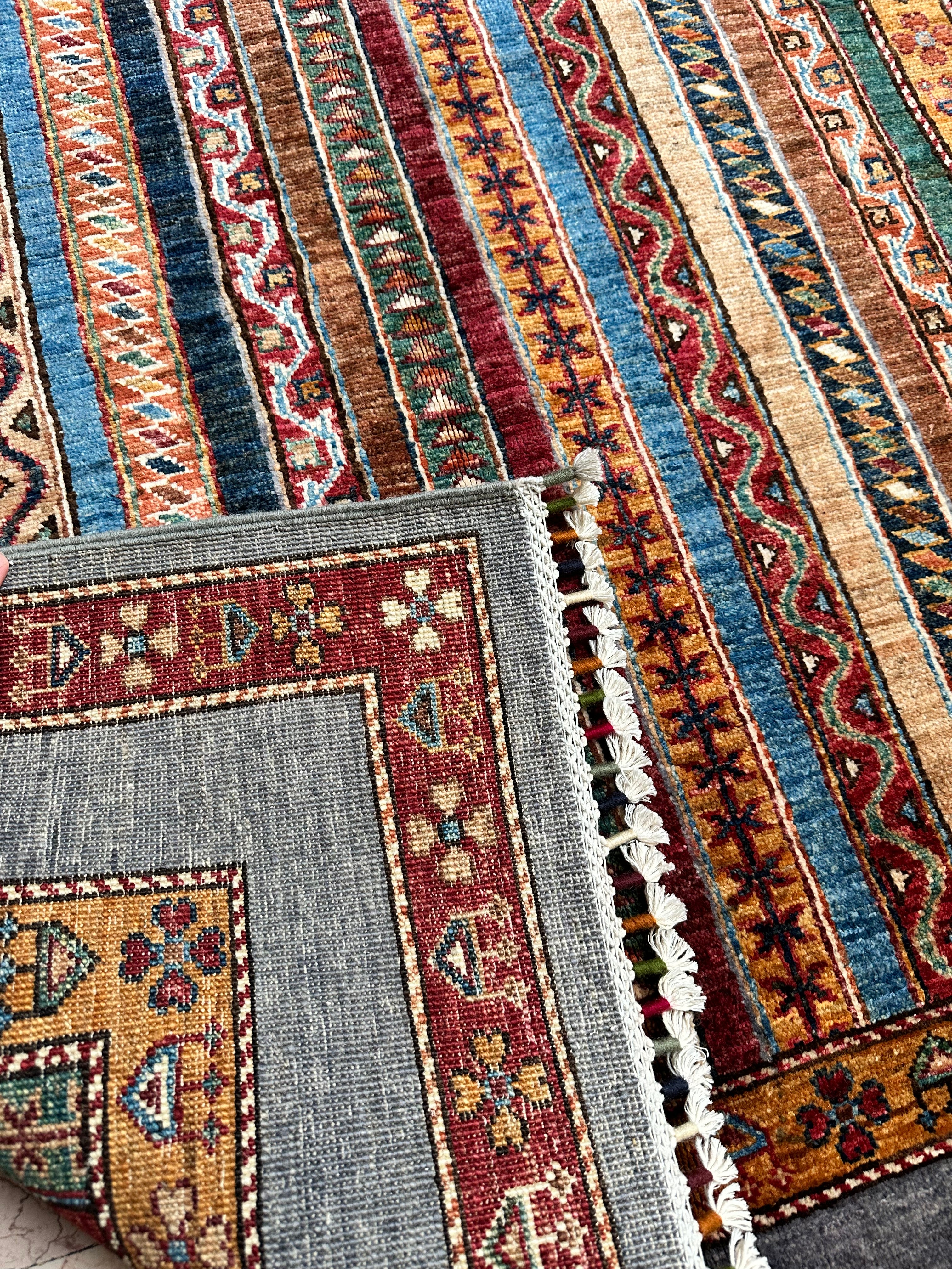 Afghan Sultani Rug – Hand-Knotted Wool Carpet 180x123cm (6x4ft)