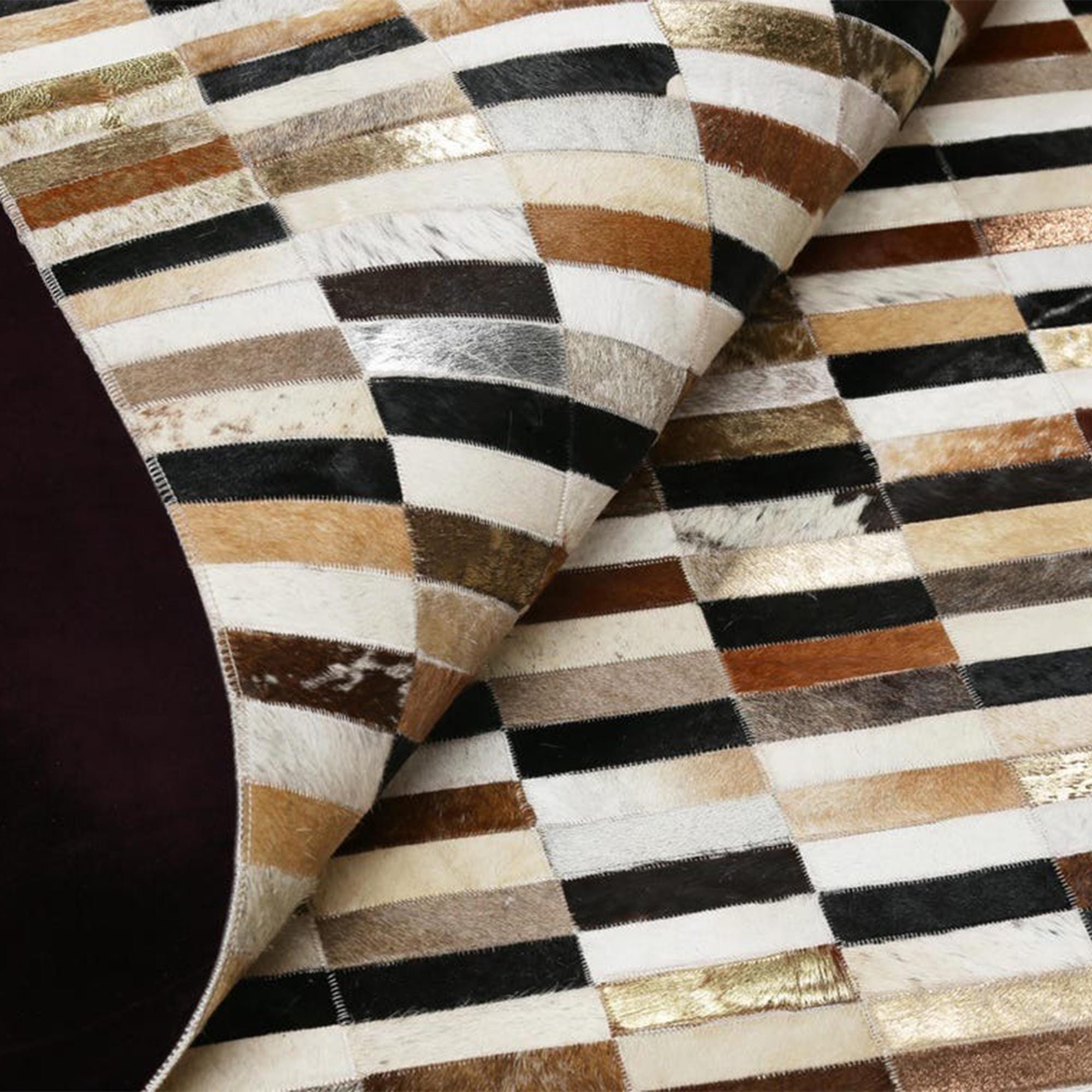 Multi Color Patchwork Cowhide Carpet