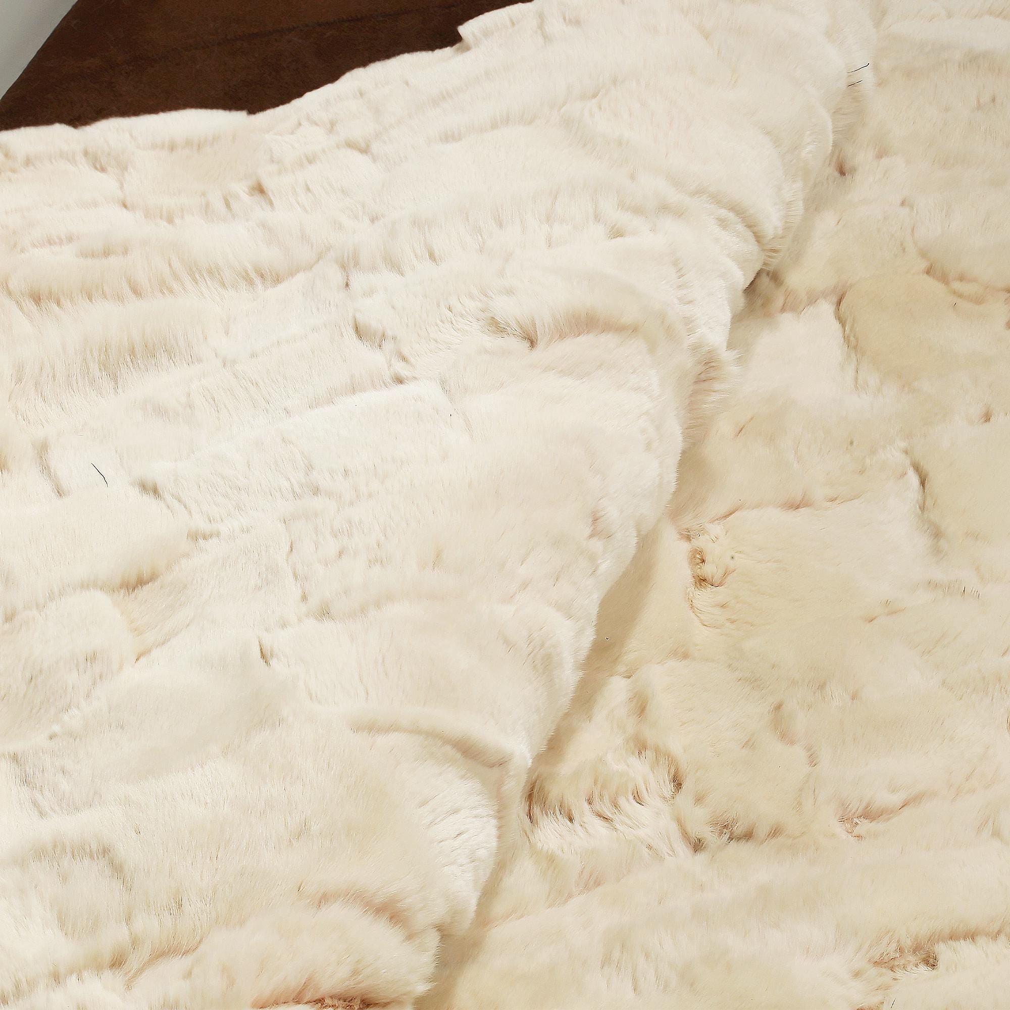 Handmade Rex Rabbit Rug in Beige – Custom Size Luxury Carpet