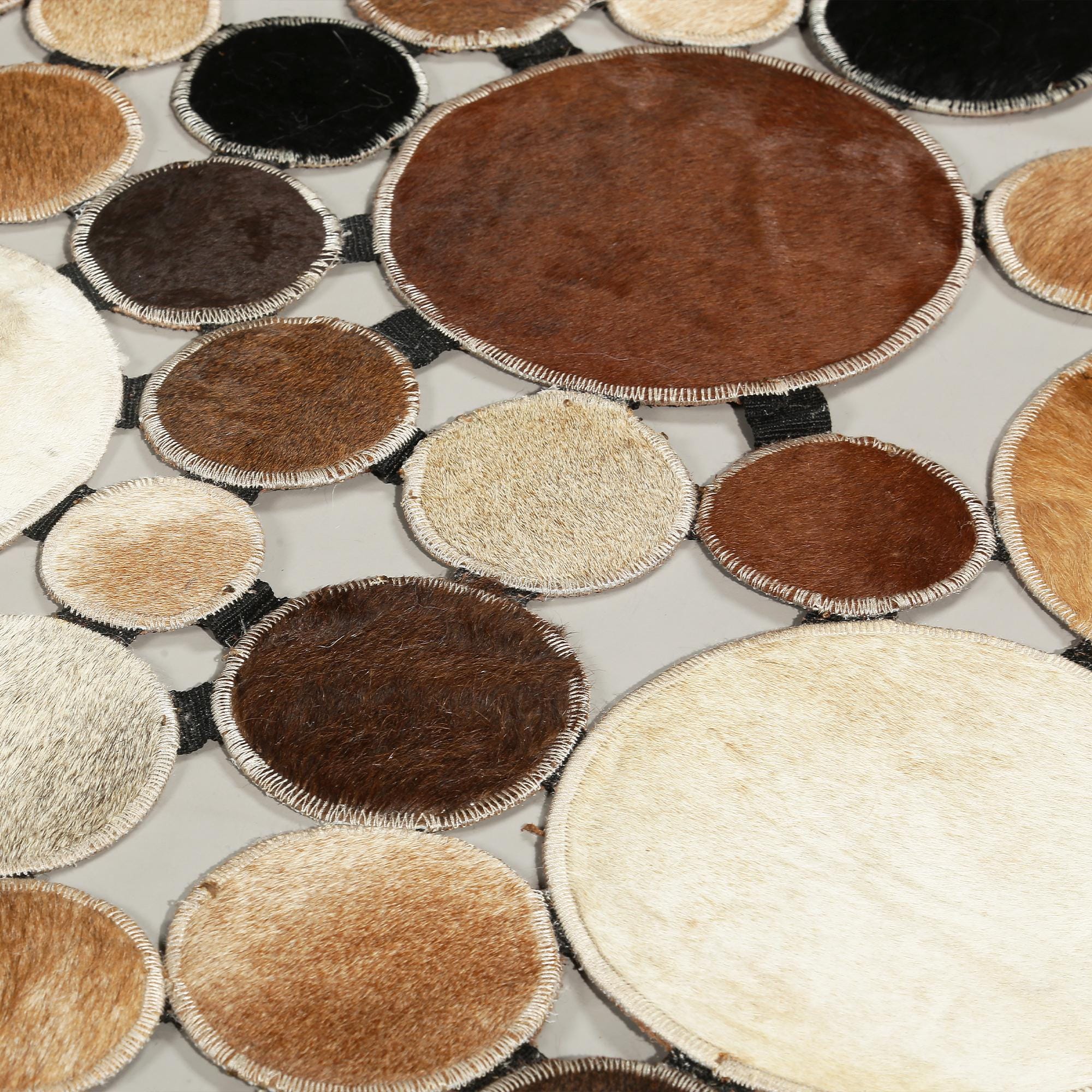 Natural Brown Cowhide Polka Dot Rug