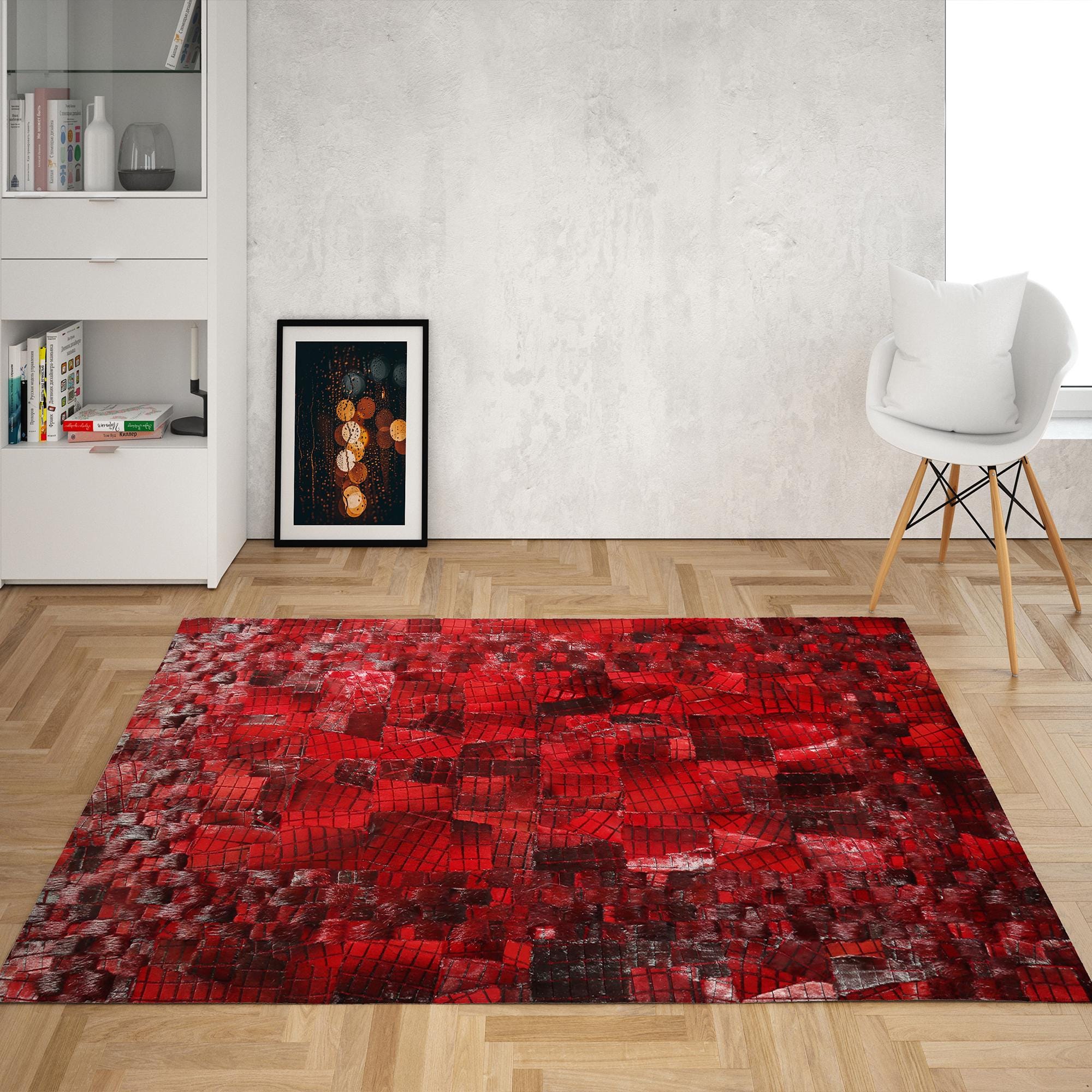 Genuine Leather Checkered Red Carpet