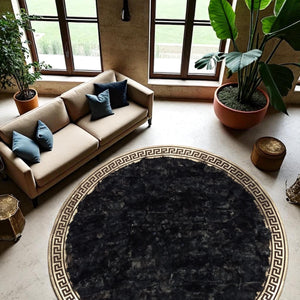 Black round Tuscan rug texture