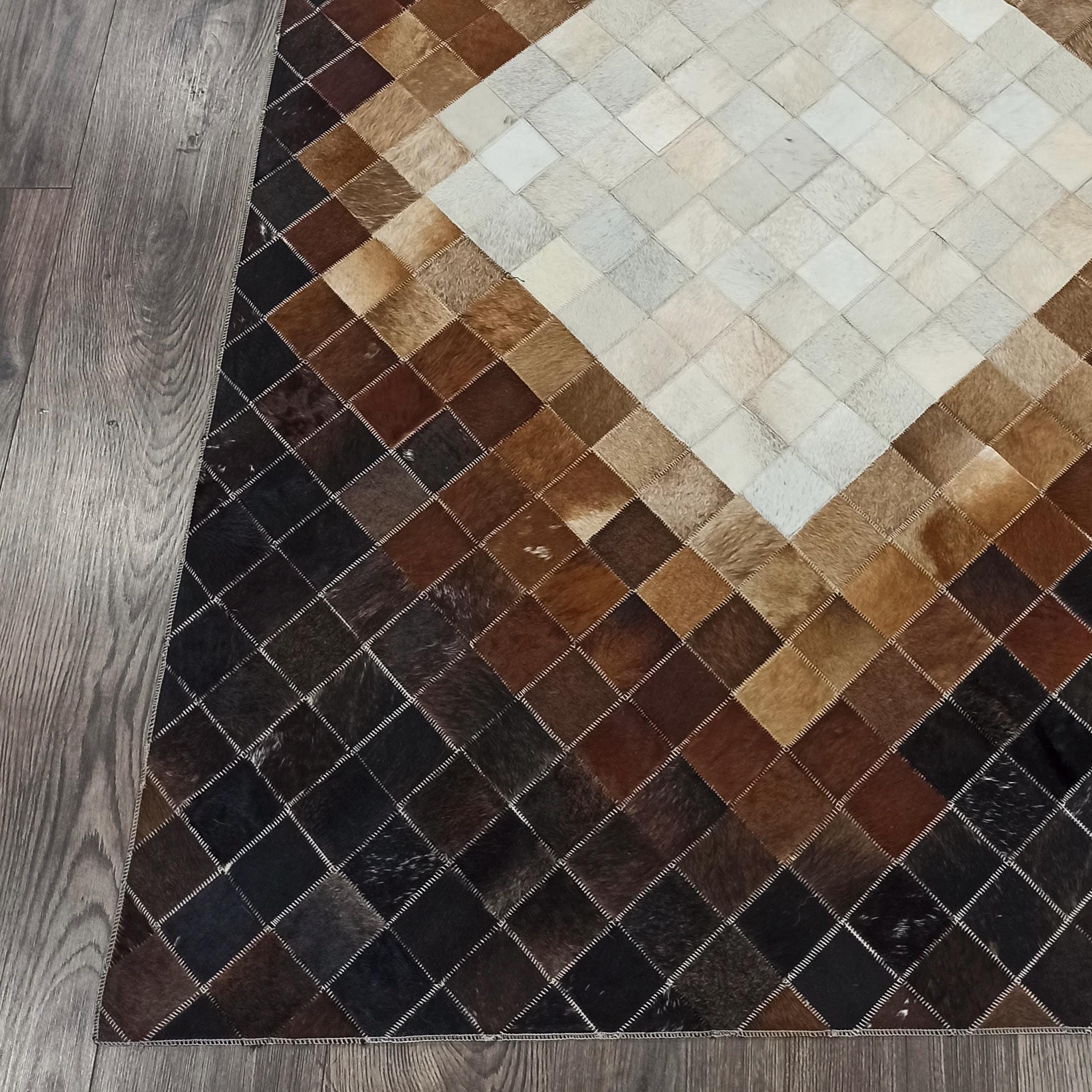 Diamond Pattern Cowhide Rug