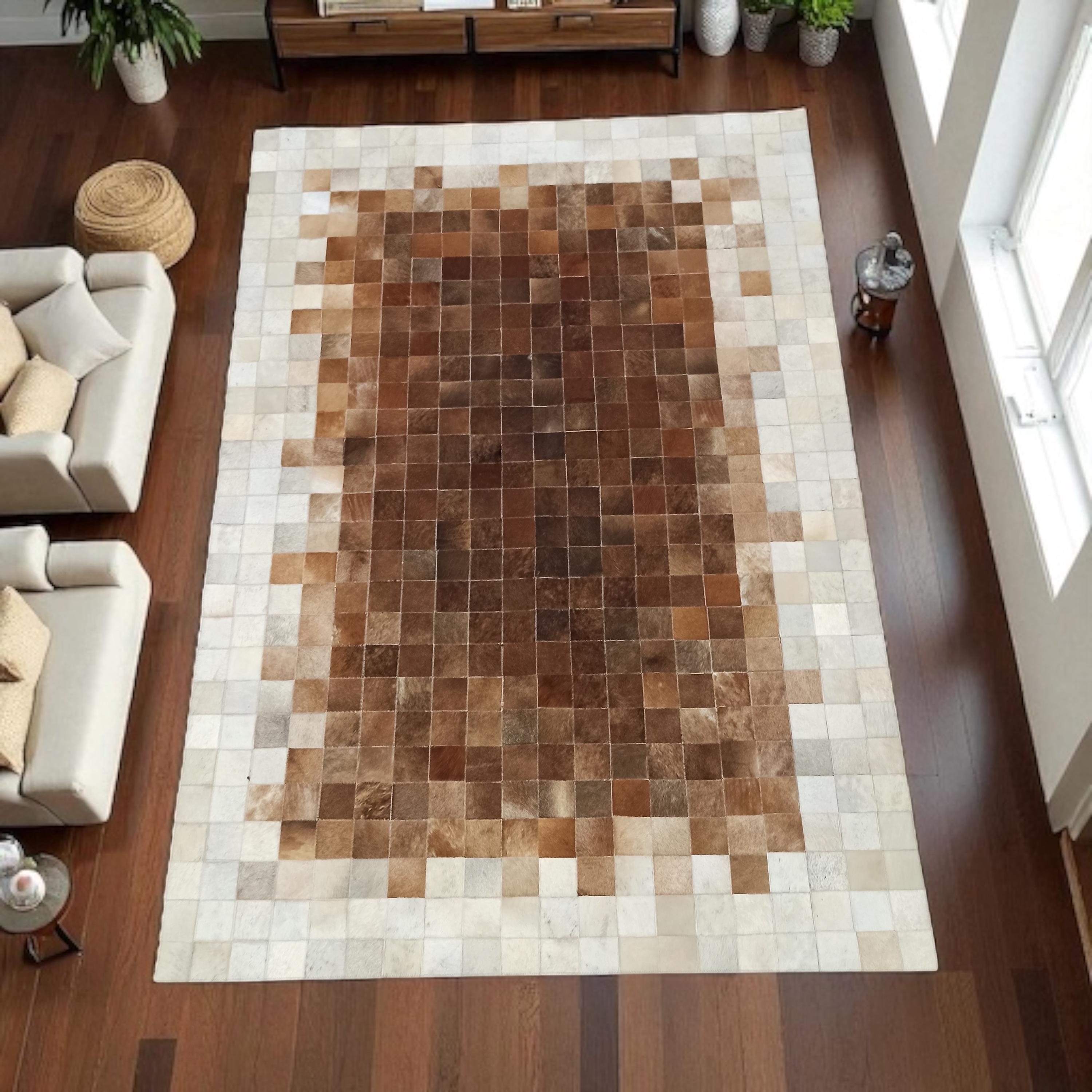 Brown Ombre Cowhide Area Rug