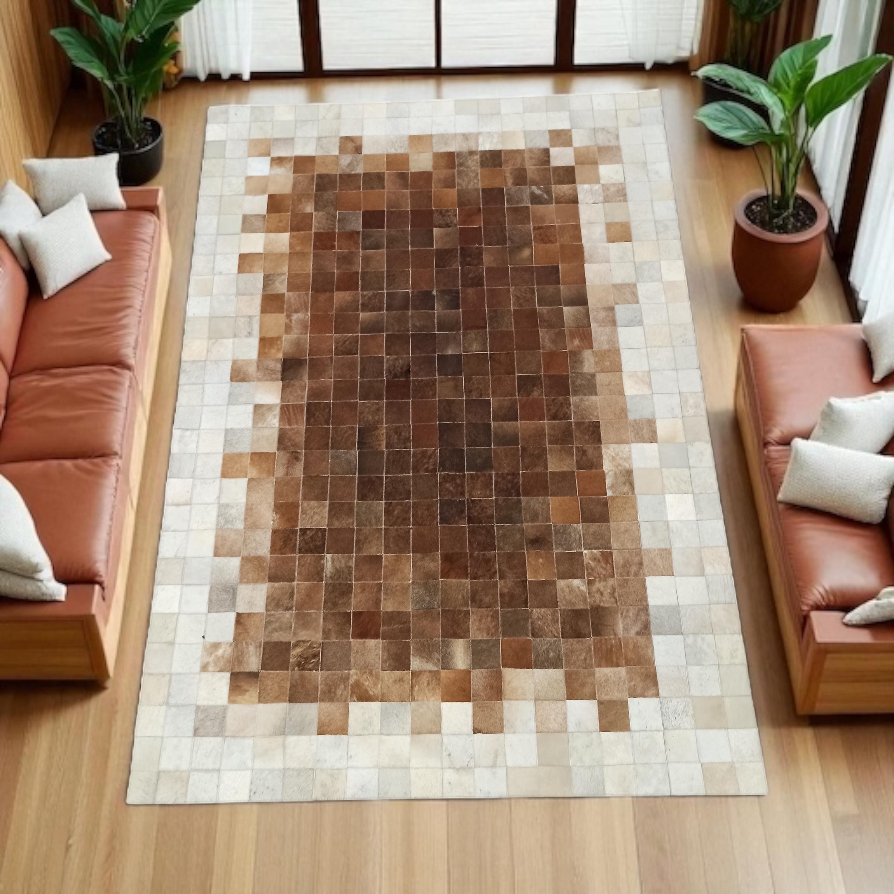 Brown Ombre Cowhide Area Rug