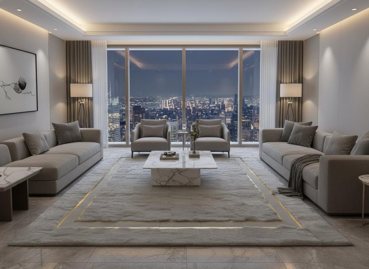 Rabbit Fur Rug, Ultra Soft Shaggy Carpet