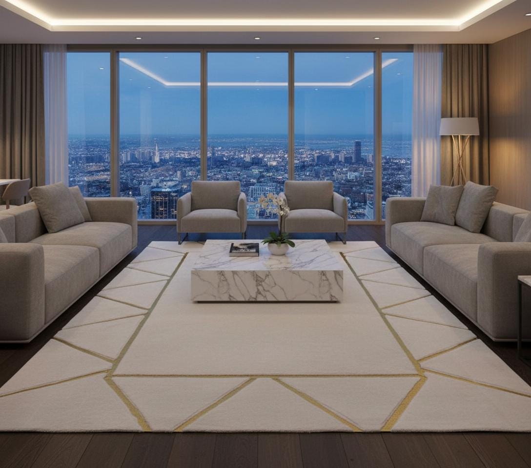 White Plush Carpet, Faux Fur Rug, Custom Size Available