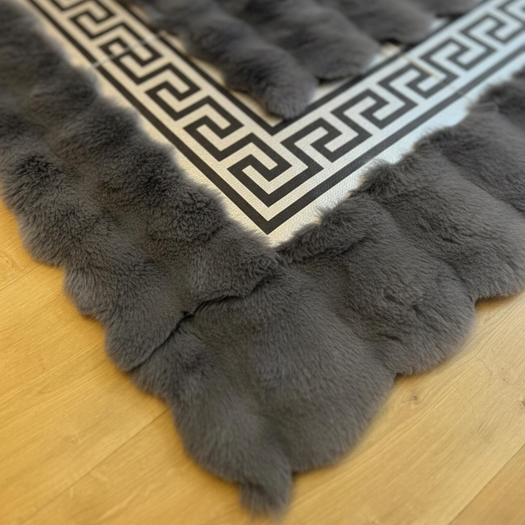 Grey and Silver Plush Rug, Ultra Soft Plush Area Rugs,