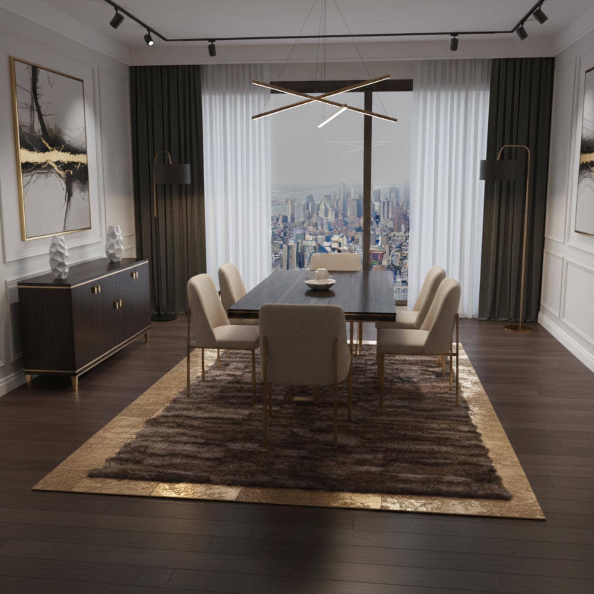 Brown and Gold Rug, Tuscan Style Area Rug Living Room Carpet,
