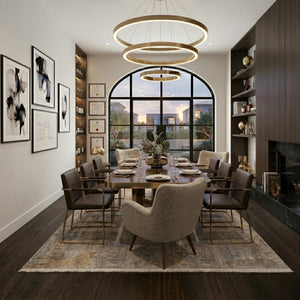 Machine Made Abstract Area Rug, Distressed Neutral Tones, Modern Living Room Carpet