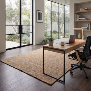 Natural Beige Woven Area Rug, Sisal Style, Minimalist Scandinavian Floor Carpet