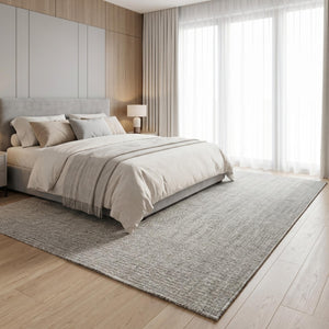 Light Gray Woven Textured Area Rug, Minimalist Scandinavian Floor Carpet