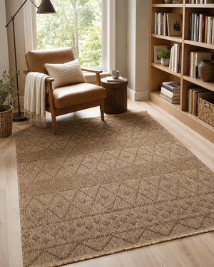 Textured Geometric Area Rug, Boho Scandinavian Living Room Carpet