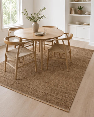 Textured Geometric Area Rug, Boho Scandinavian Living Room Carpet