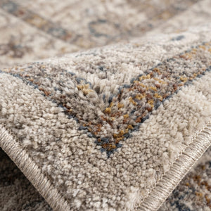 Cream Beige Oriental Floral Area Rug, Soft Traditional Fringe Living Room Carpet