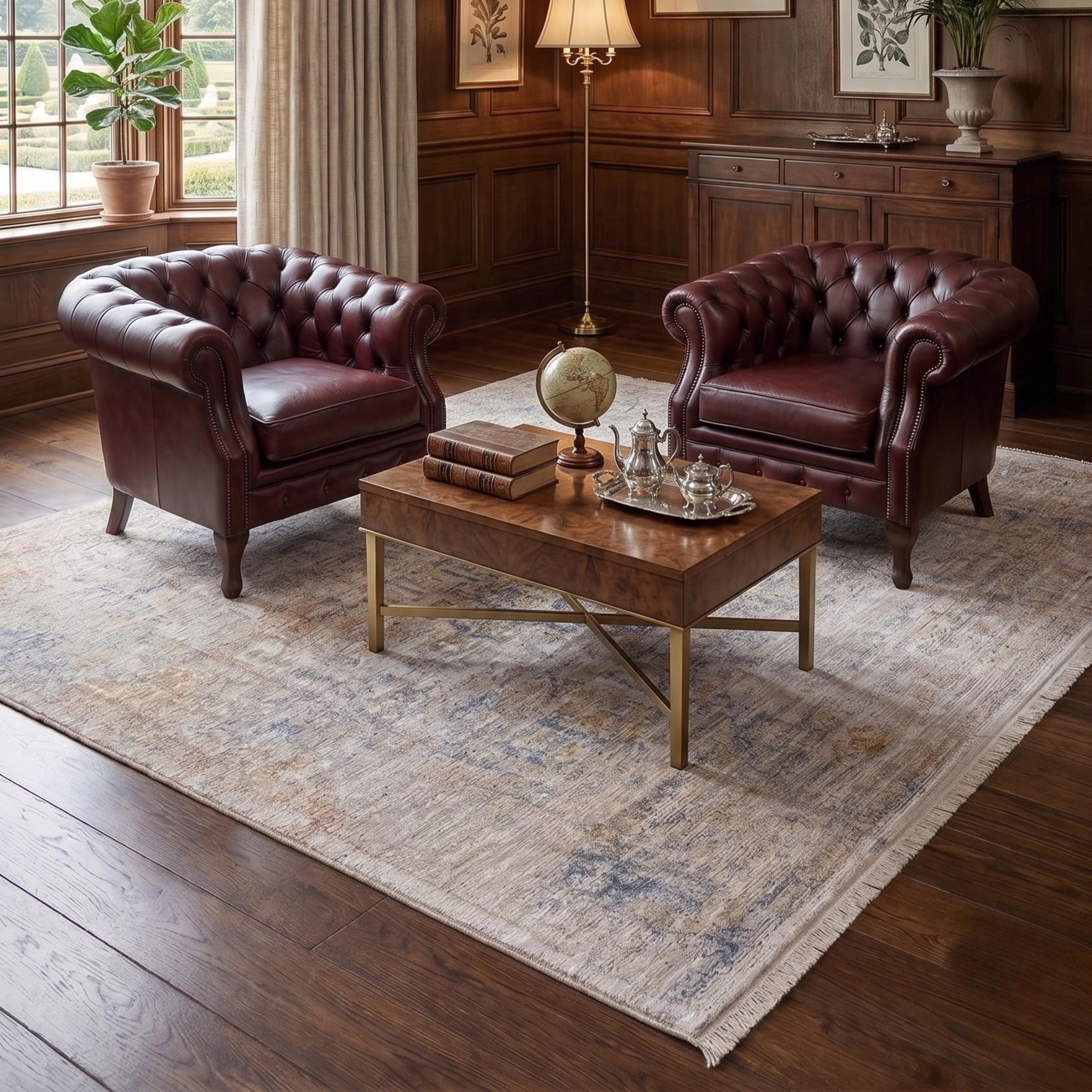 Distressed Traditional Area Rug, Beige Ivory Pattern Carpet, Soft Elegant Floor Runner