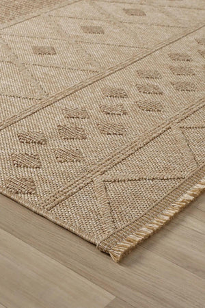 Beige Geometric Area Rug, Textured Boho Scandinavian Living Room Carpet