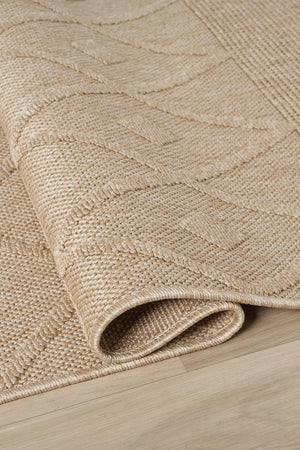 Beige Geometric Textured Area Rug, Boho Scandinavian Living Room Carpet