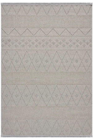 Light Gray Geometric Textured Area Rug, Boho Scandinavian Living Room Carpet