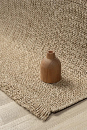 Plain Beige Woven Area Rug, Natural Jute Style Scandinavian Carpet