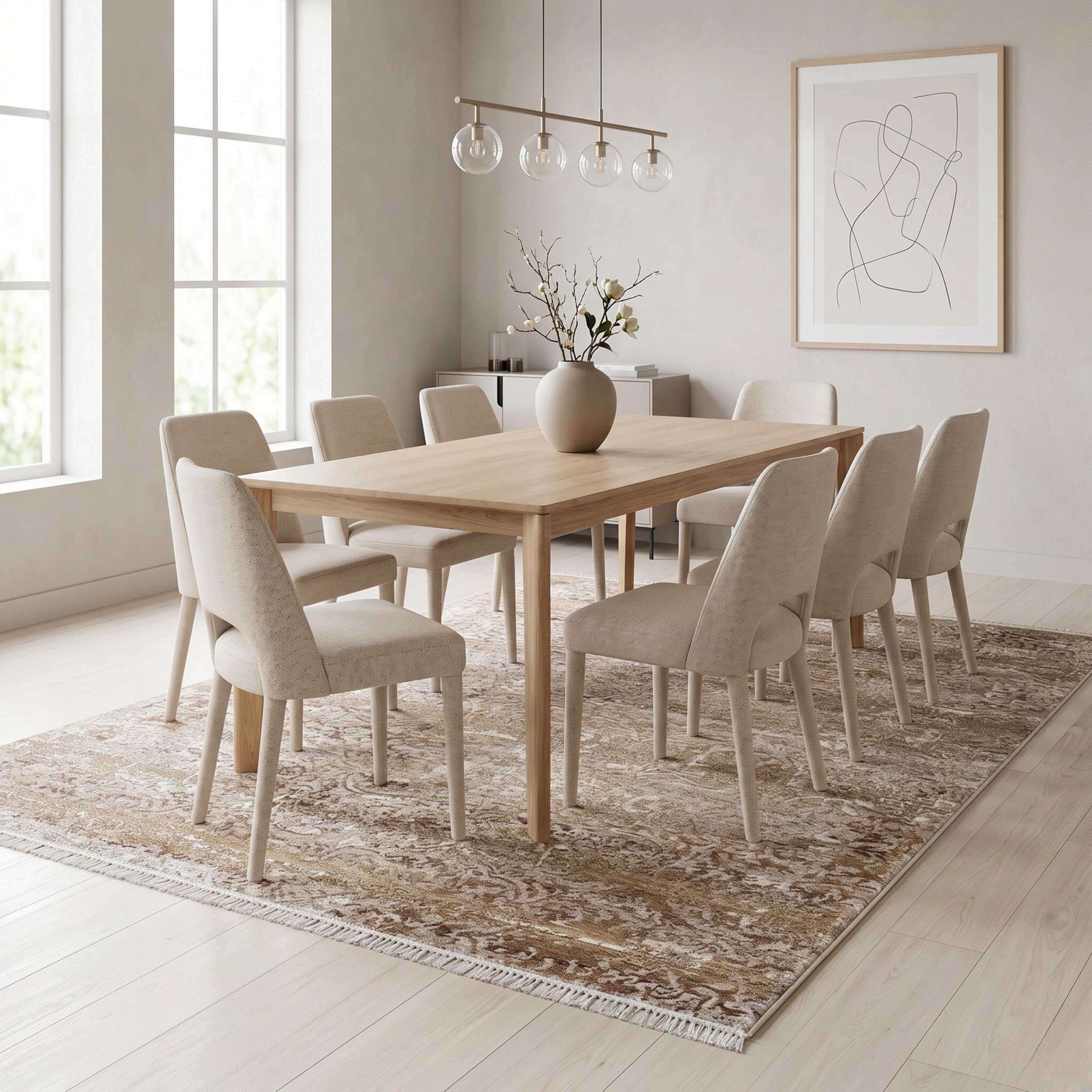 Distressed Traditional Area Rug, Neutral Beige Living Room Carpet, Vintage Farmhouse Style Floor Runner