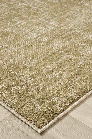 Olive Green Abstract Area Rug, Distressed Modern Living Room Carpet