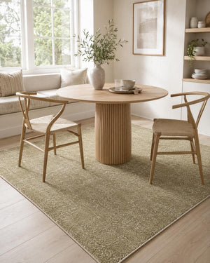 Olive Green Abstract Area Rug, Distressed Modern Living Room Carpet