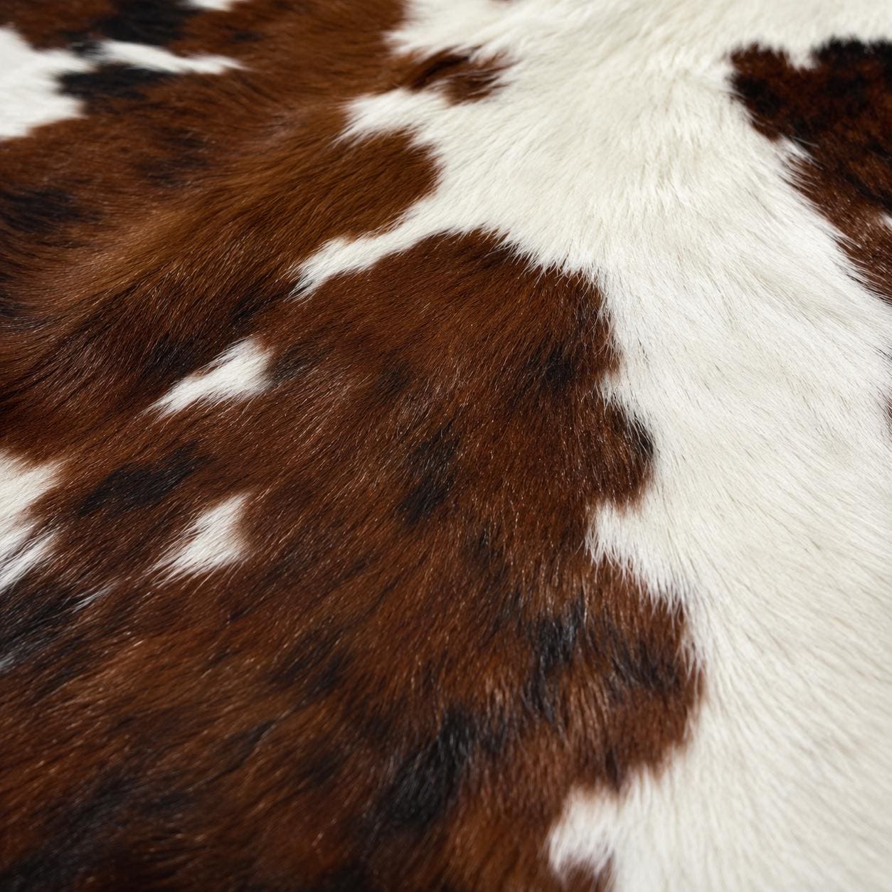 XL Tricolor Cowhide Rug 7x8 ft | 214x241cm | Genuine Hair-On Cowhide White Brown Black Farmhouse Boho Western Decor