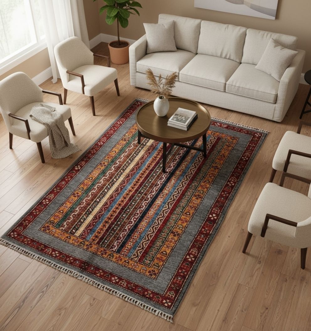 Afghan Sultani Rug – Hand-Knotted Wool Carpet 180x123cm (6x4ft)