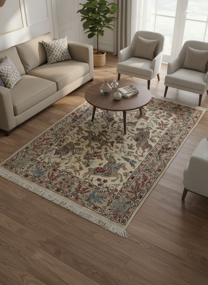 Qum Silk Rug – Hand-Knotted Persian Carpet 151x102cm (5x3.3ft)