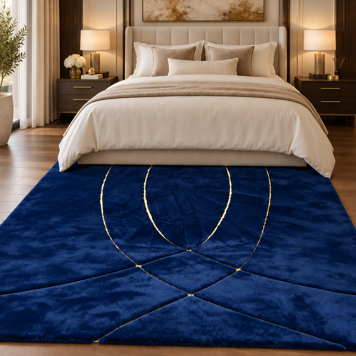 Midnight Navy Blue Plush Rug – view 4