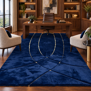 Midnight Navy Blue Plush Rug – view 3