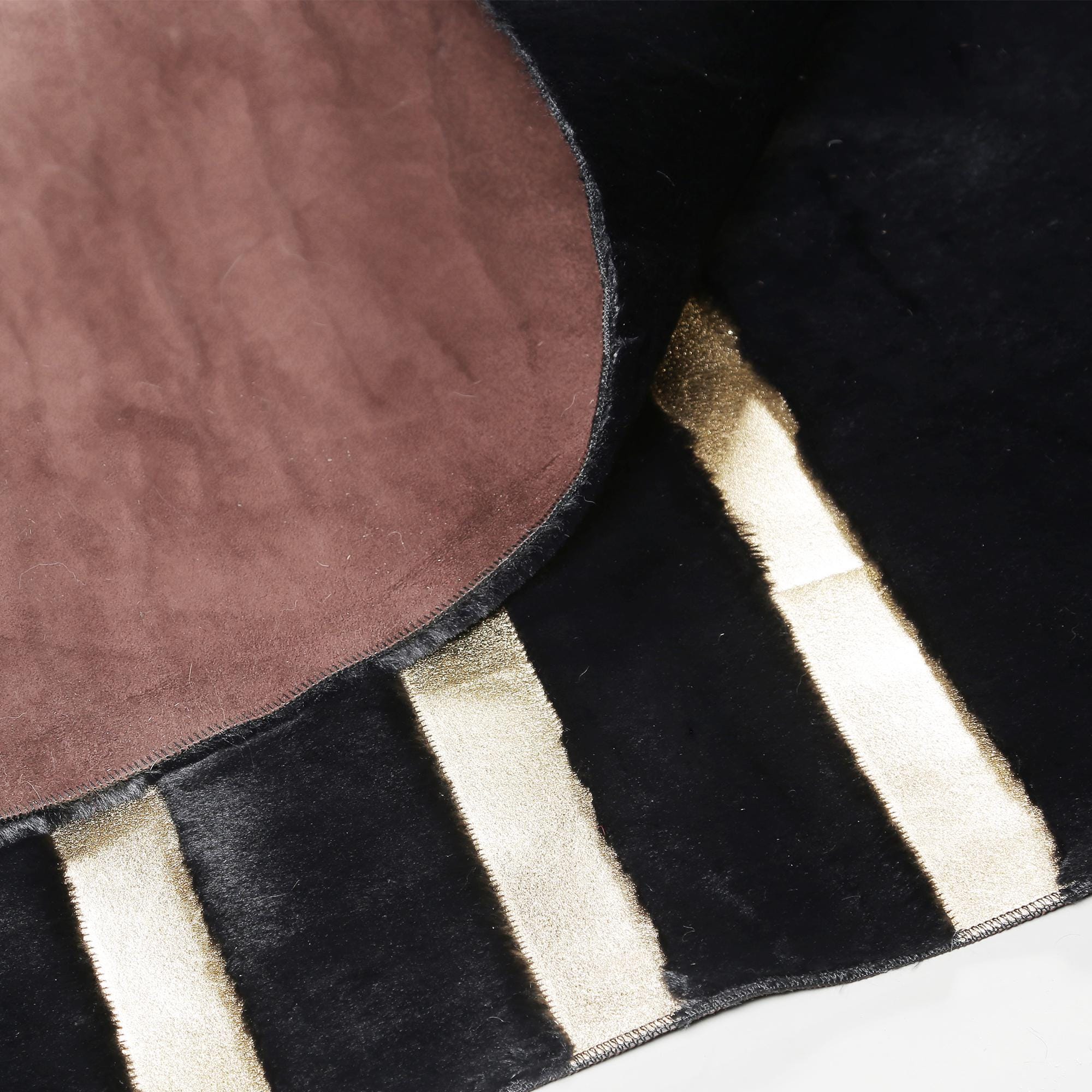 Gold striped black rug texture