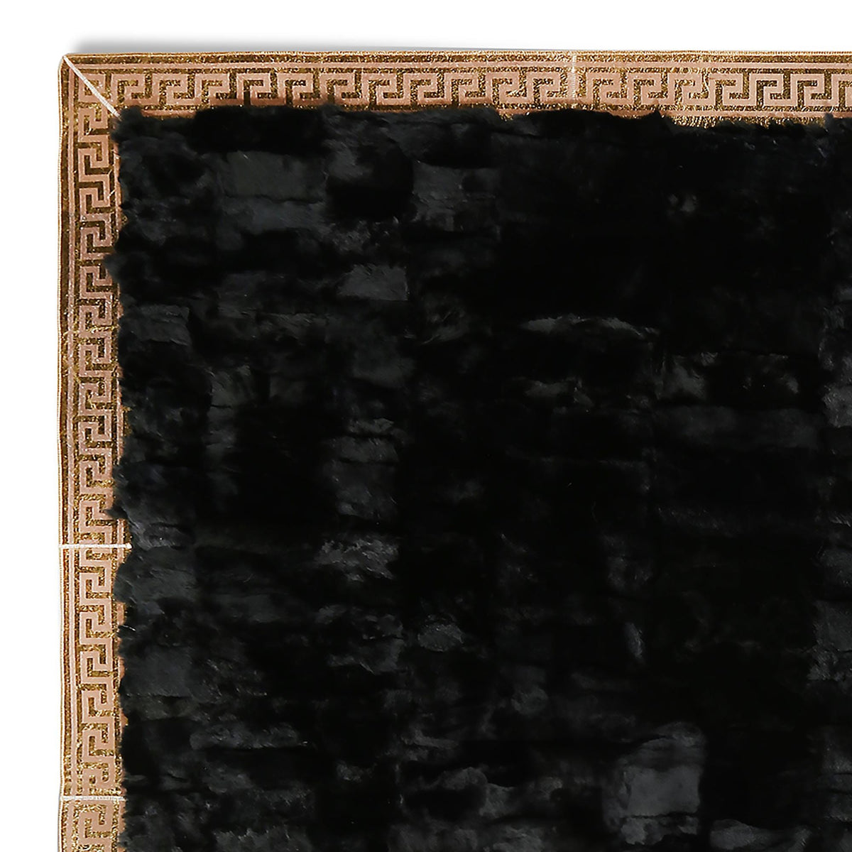 Black Rabbit Rugs Black Rex Rabbit Fur Rug, Handmade Luxury Natural Fur Carpet, Custom S ...