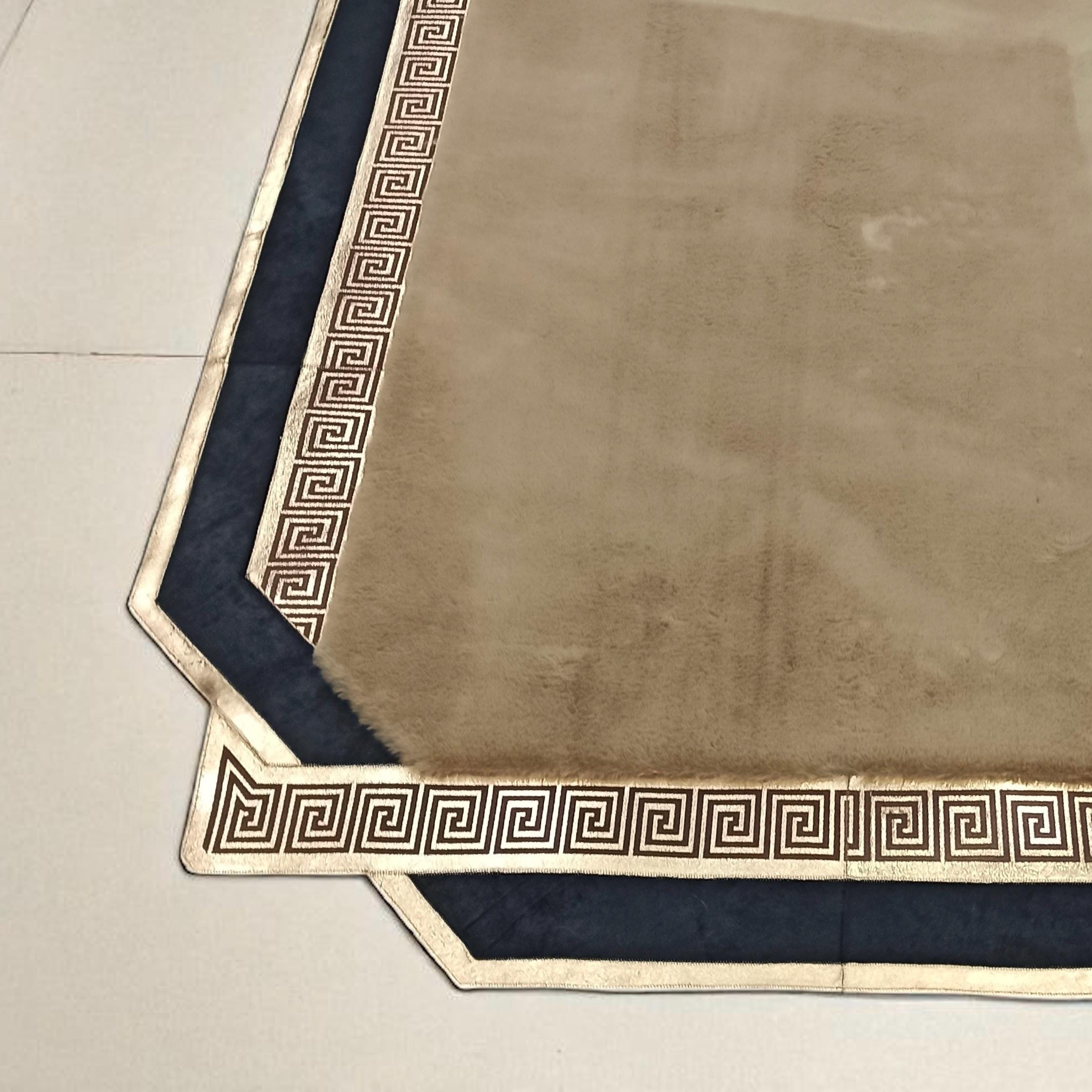 Beige soft fur rug texture