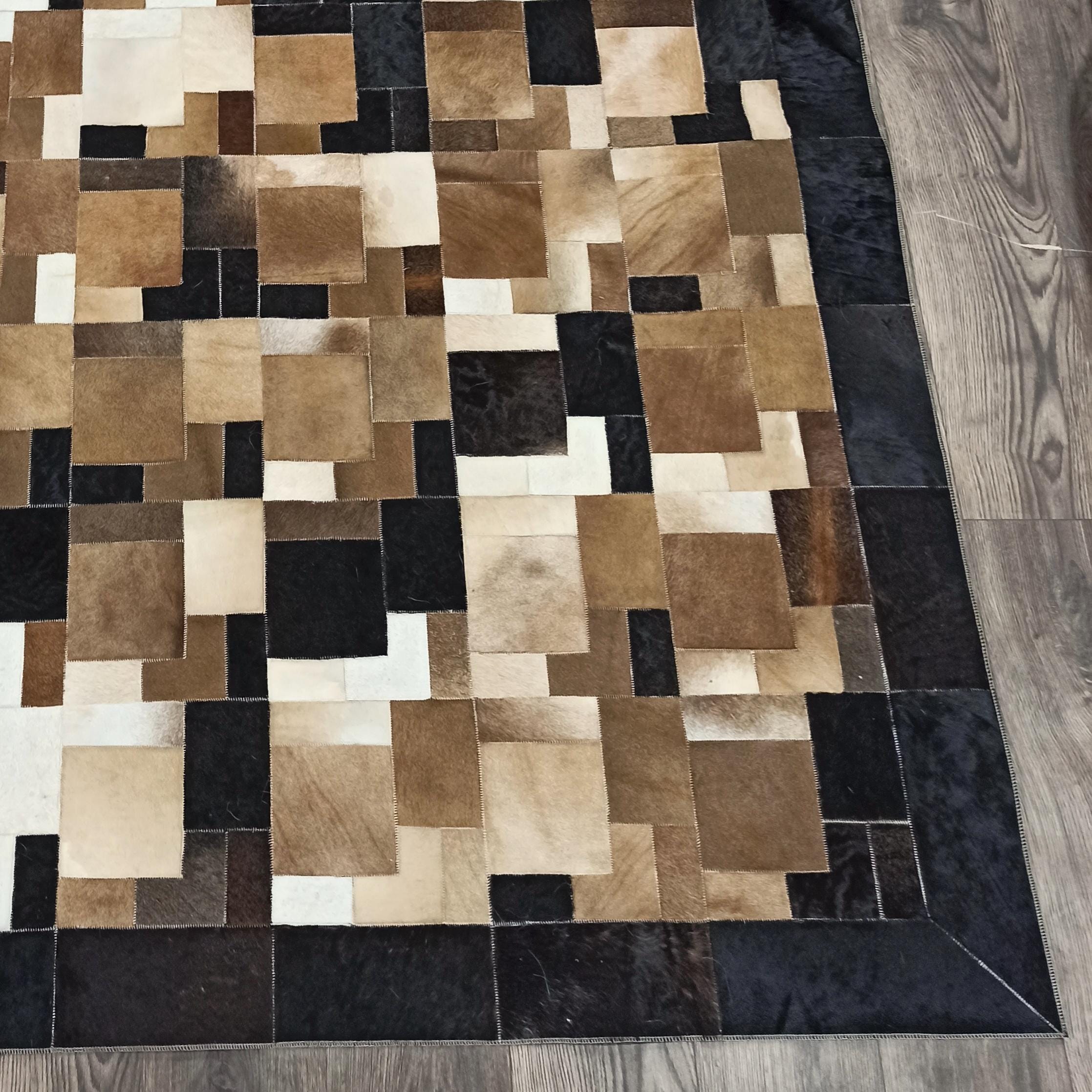 Modern Patchwork Cowhide Rug