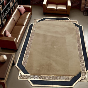 Beige soft fur plush rug