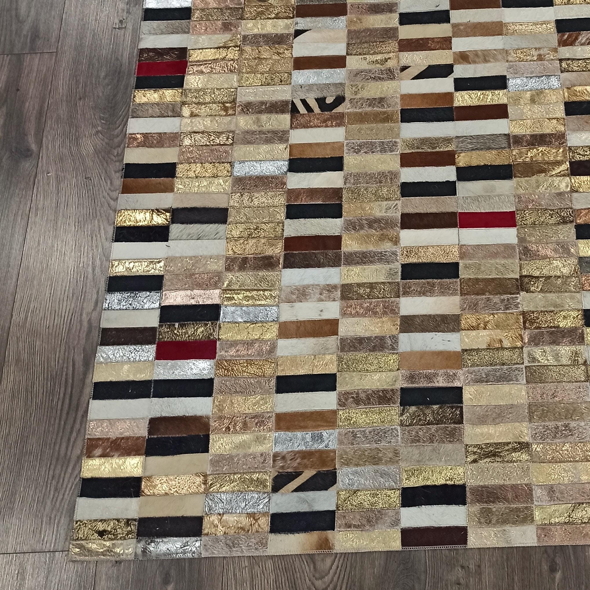 Multicolor Metallic Cowhide Rug