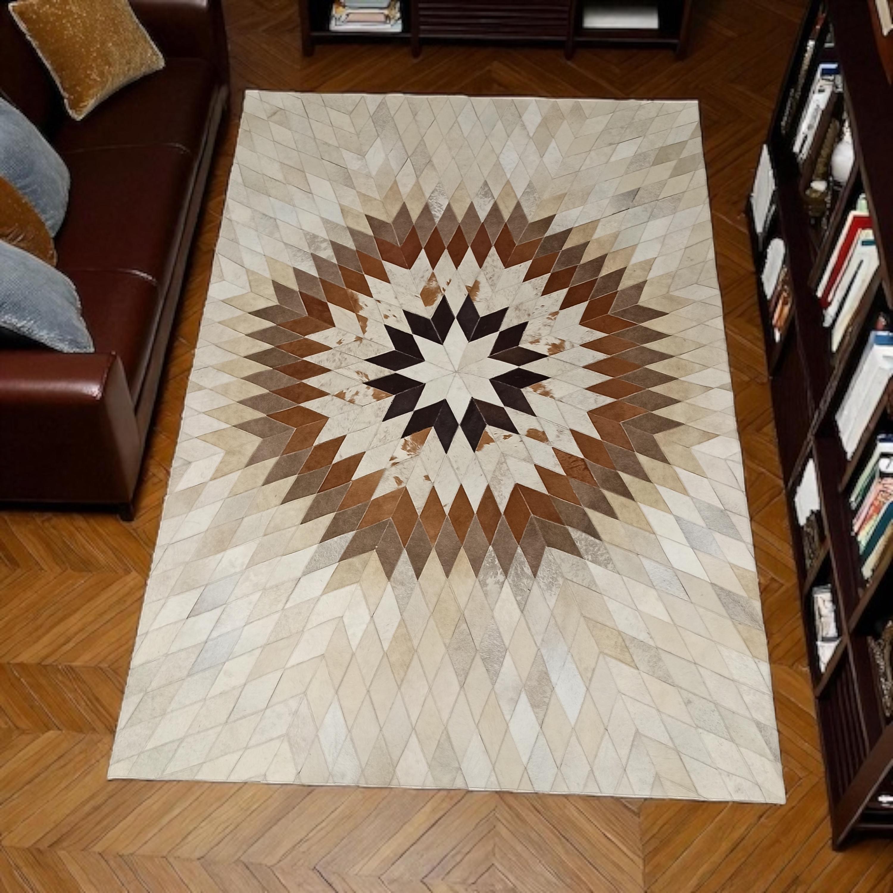 Star Pattern Cowhide Rug
