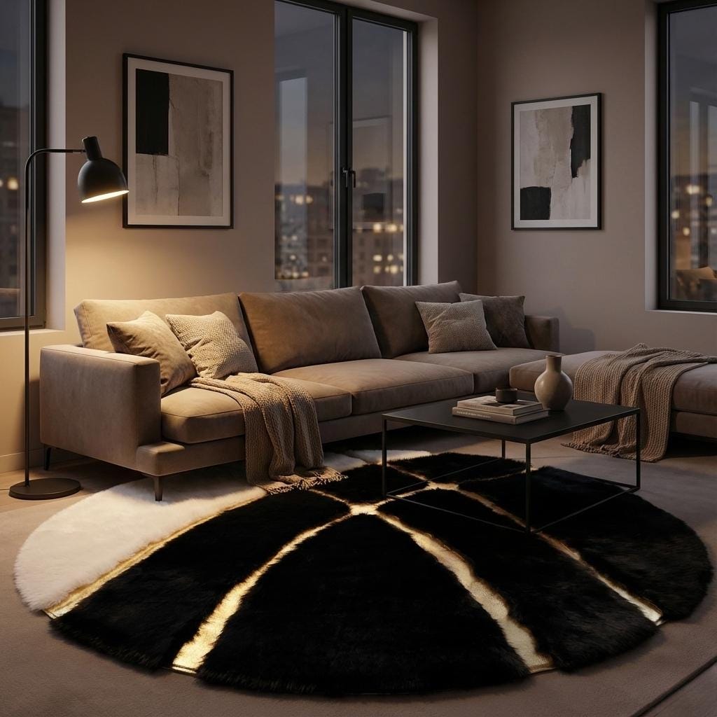 Round plush rug texture