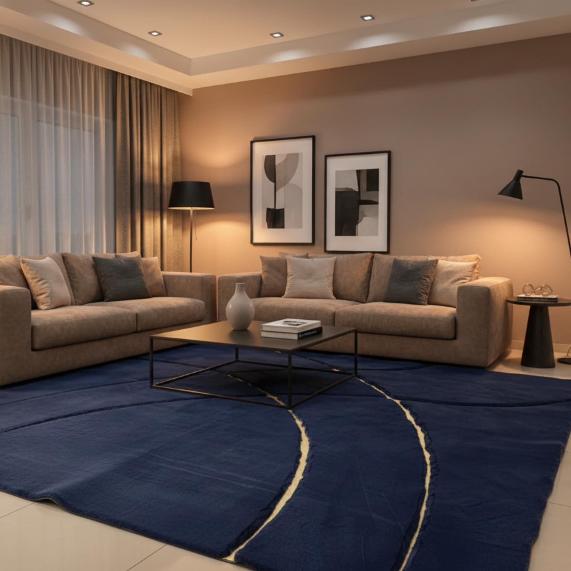 Midnight navy rug texture