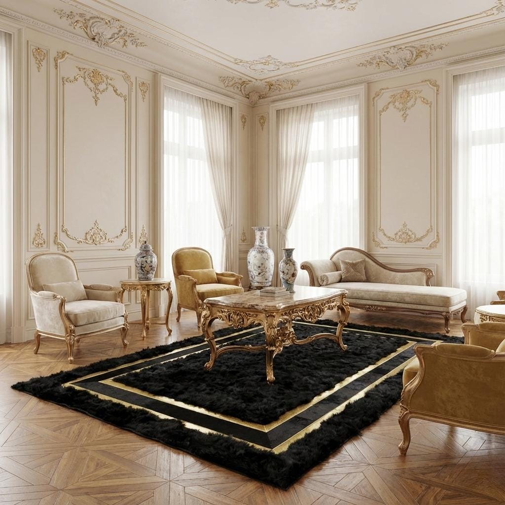 Real Tuscan Sheepskin Rug, Long  Fur Area Rug,