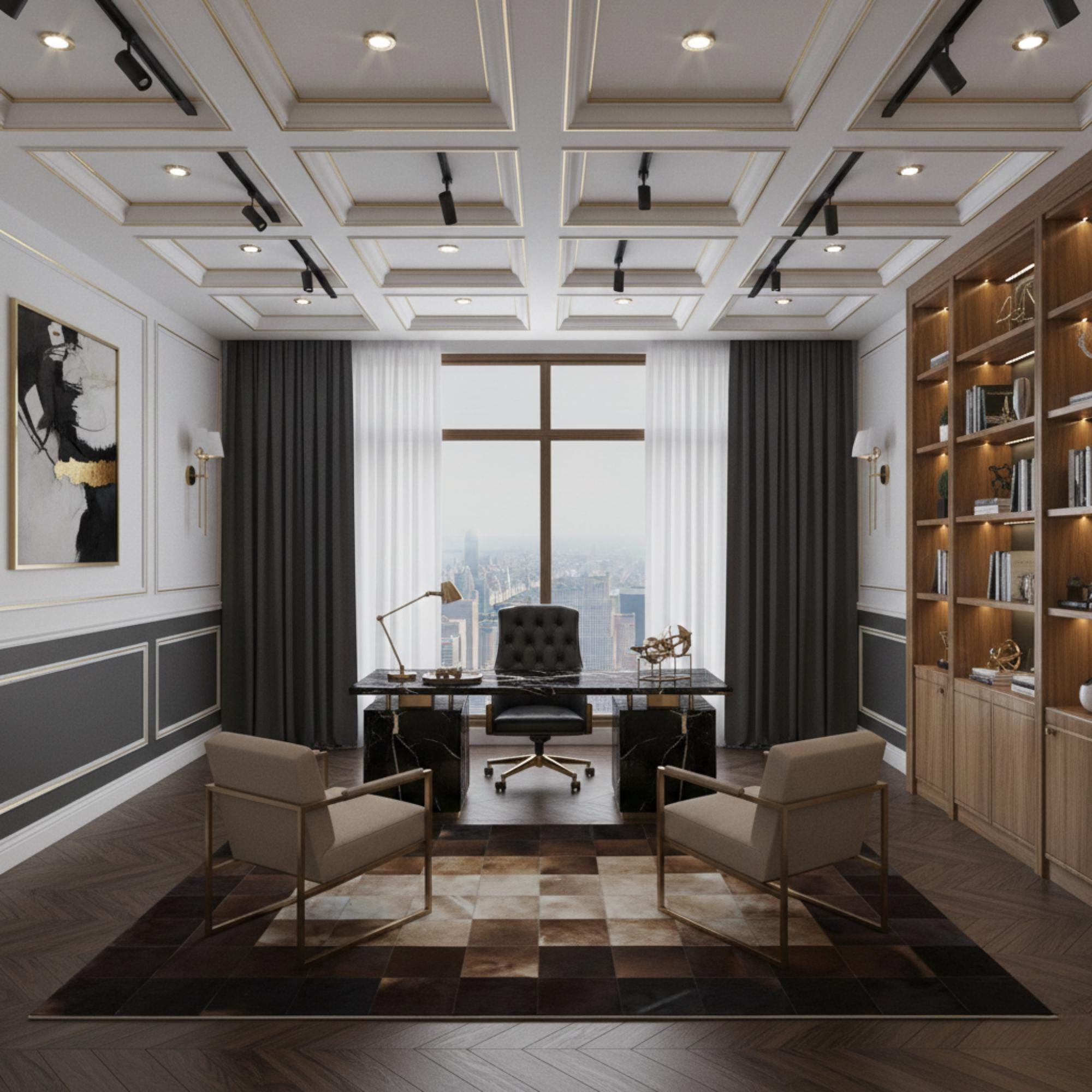 Brown and White Cowhide Rug Custom Size Available