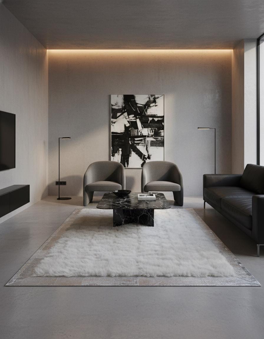 White Tuscan Rug, Geometric Patchwork Area Rug, Natural Leather Carpet