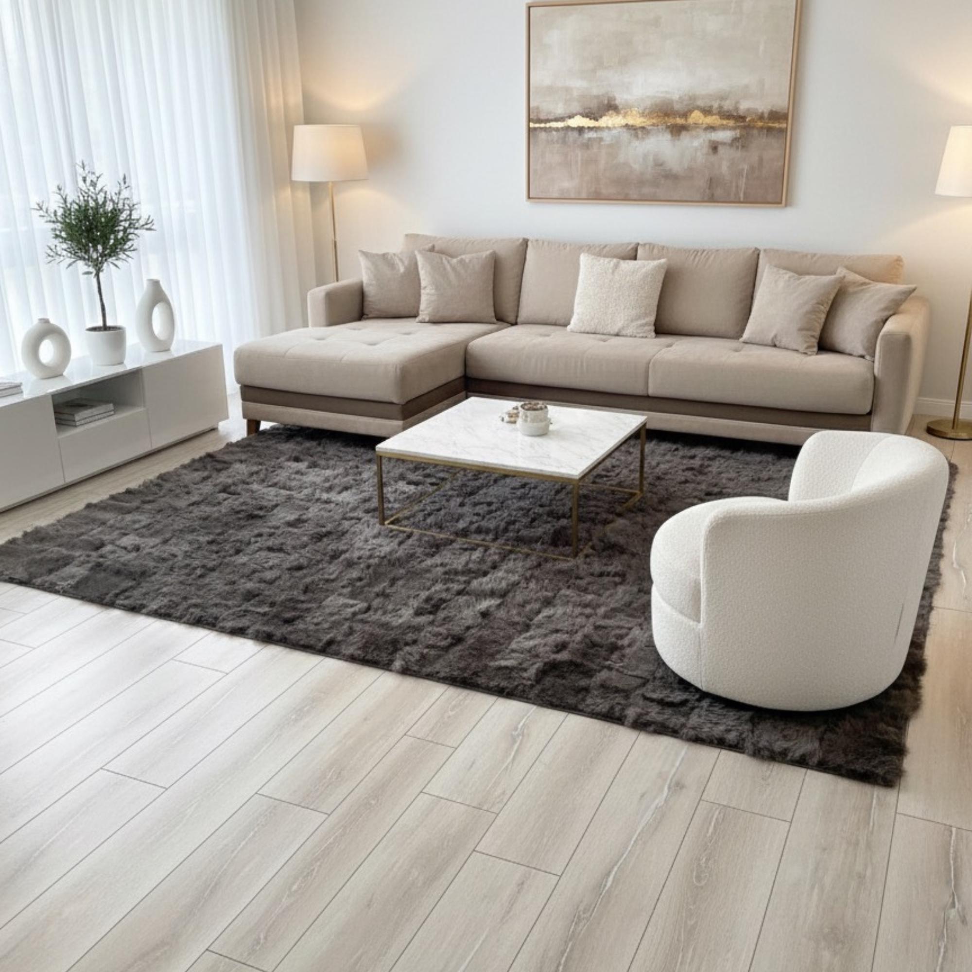 Dark Gray Tuscan Rug,  Modern Living Room Carpet